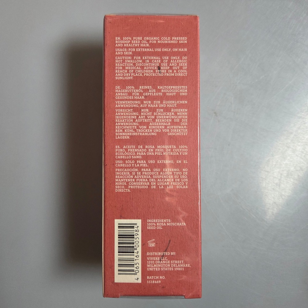 Gonaturals Certified Organic Cold-Pressed Rosehip Seed Oil 3.4 fl oz 100ml NEW - Picture 3 of 4